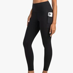 Colorful Koala Black High Waist Yoga Pants Leggings Large 7/8 Length w/ Pockets